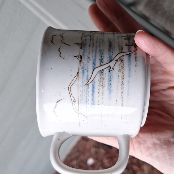 Vintage Otagiri Japan Coastal Beach Fisherman Scene Mug Boats Seagulls - Picture 3 of 7